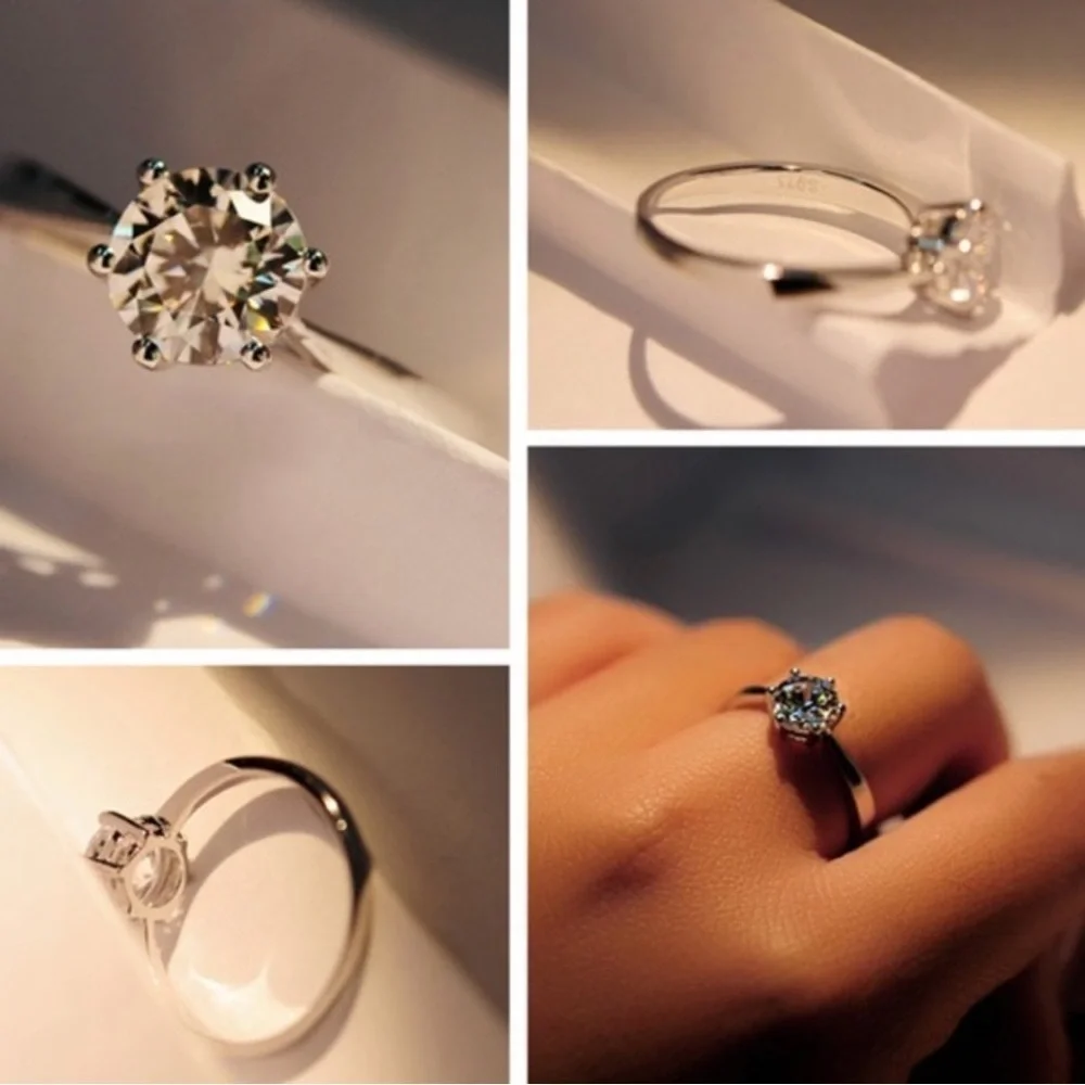 Sterling Silver plated CZ ring